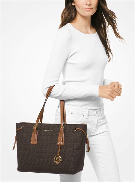 michael kors voyager medium logo tote|michael kors voyager tote sale.